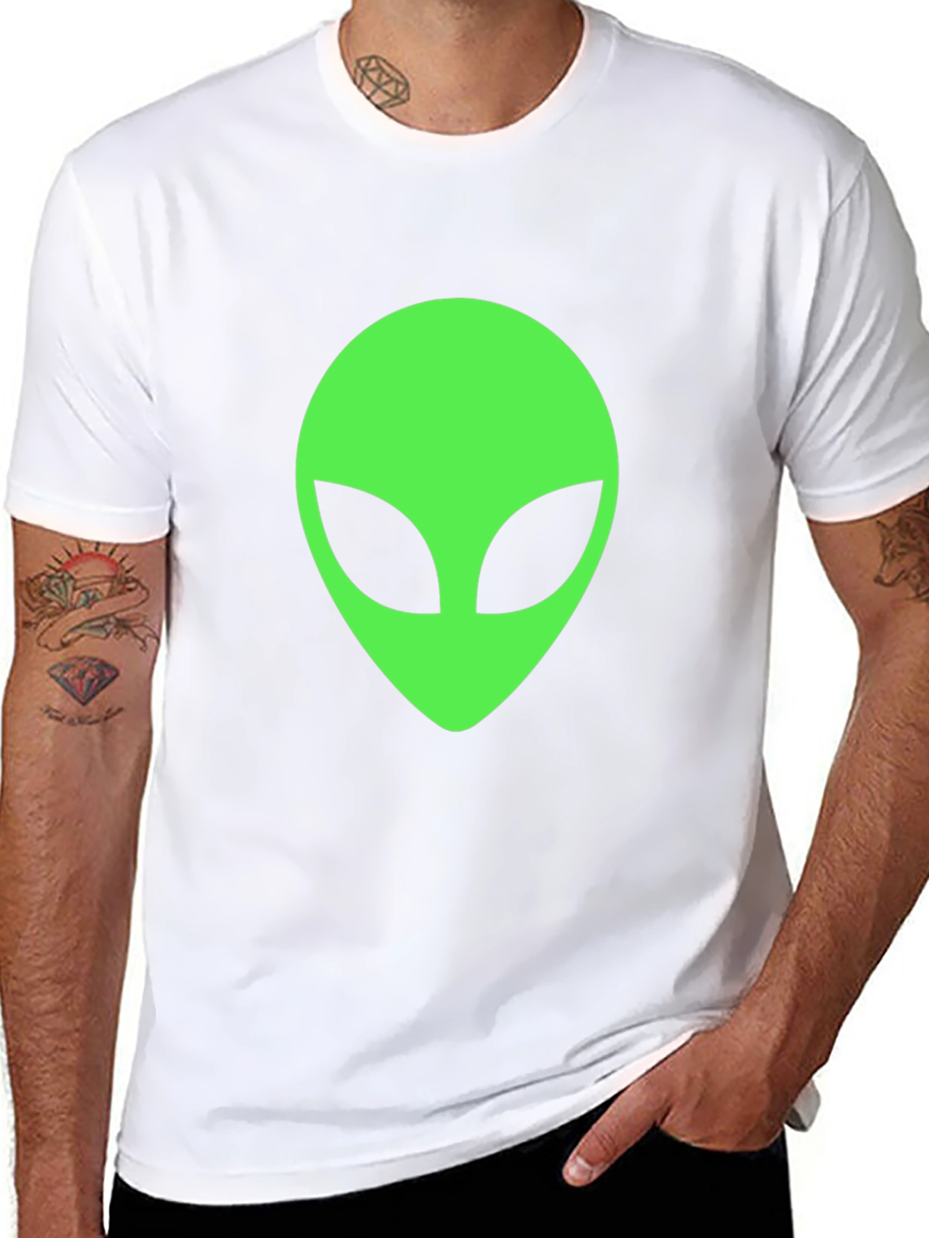 Alien Head Graphic T-Shirt - Classic Black
