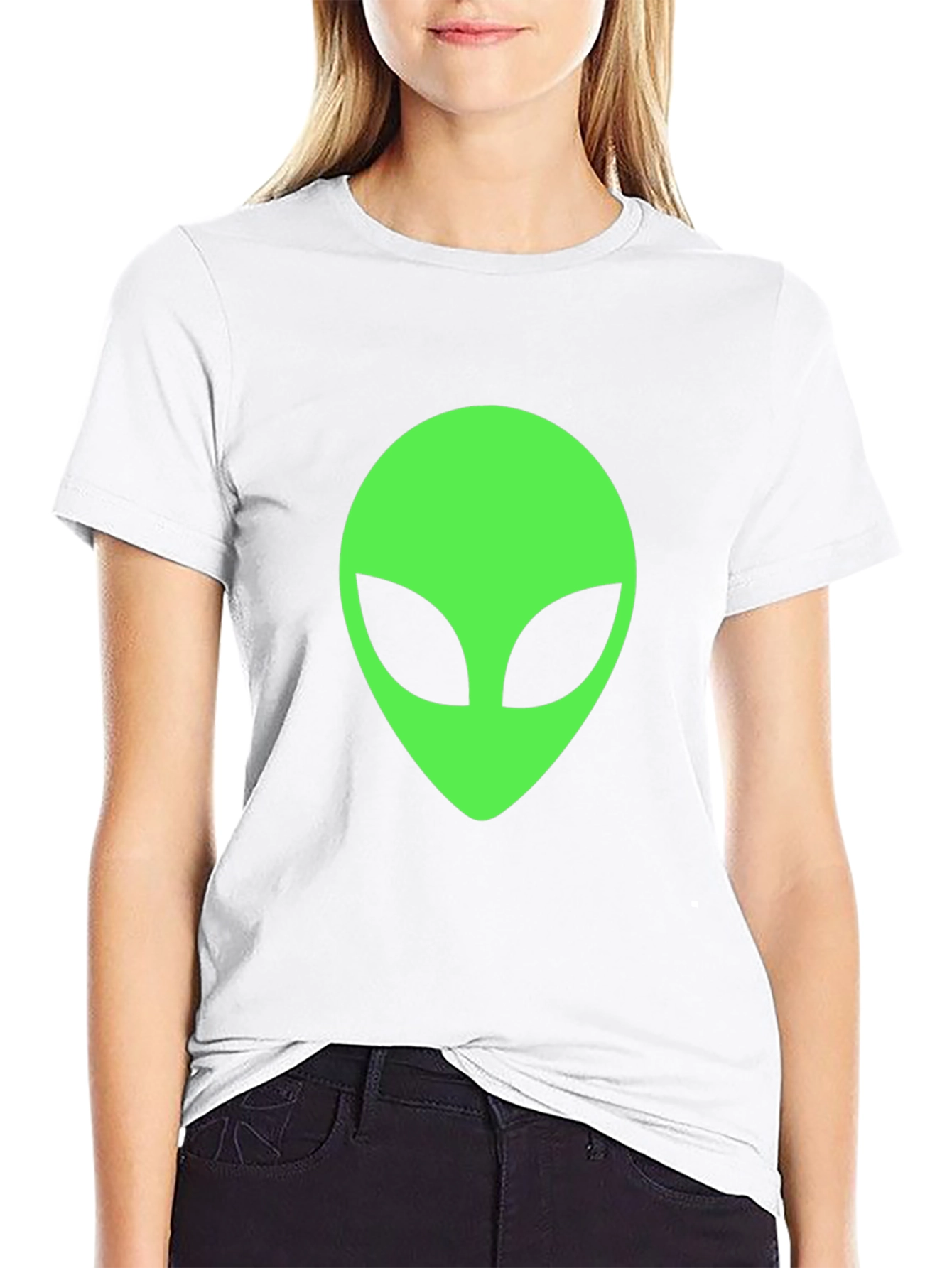 Alien Head Graphic T-Shirt - Classic Black