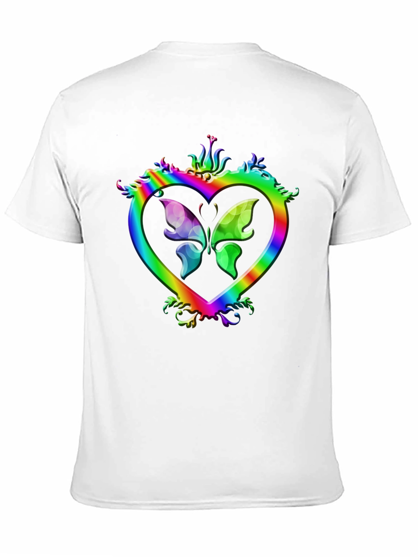 Rainbow Heart Butterfly Graphic Tee