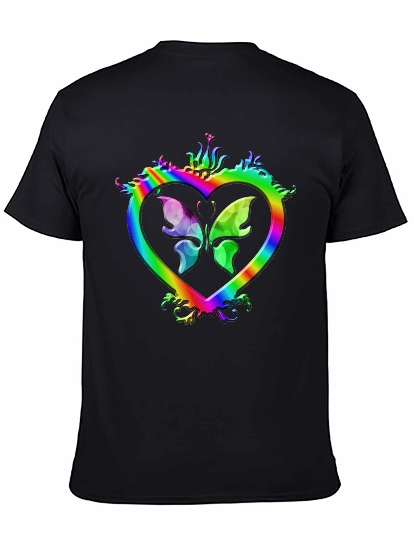 Rainbow Heart Butterfly Graphic Tee