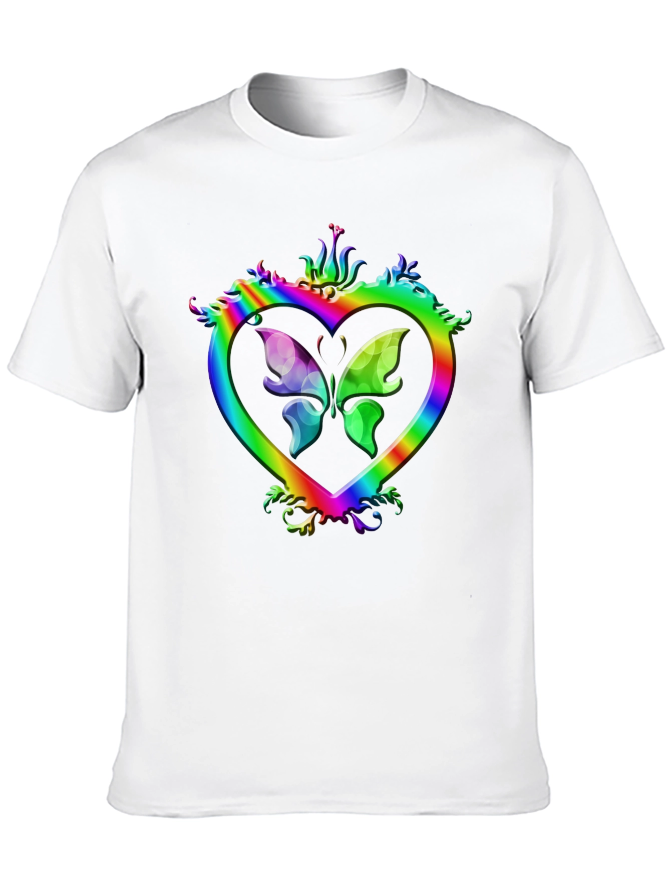 Rainbow Heart Butterfly Graphic Tee