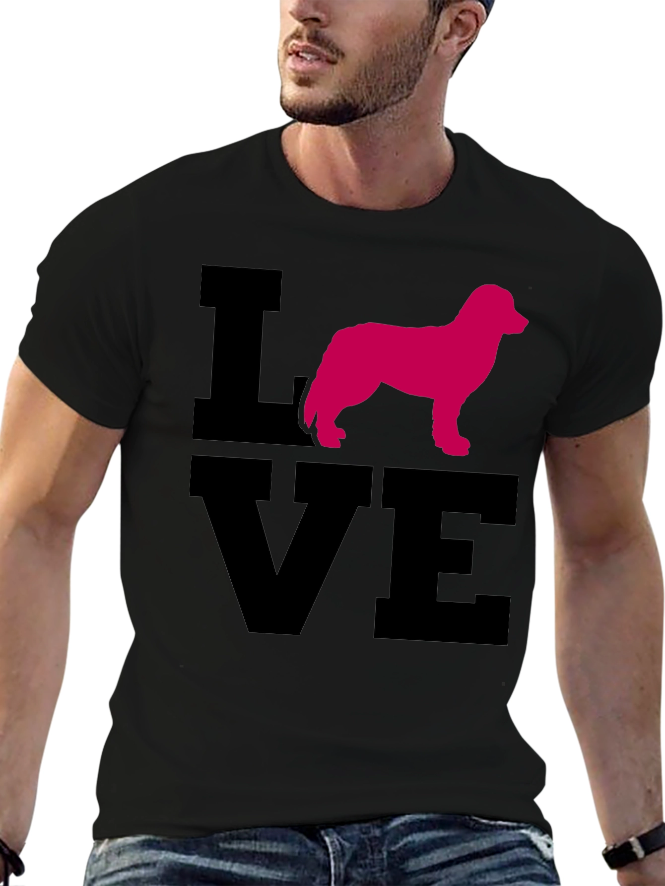 Love Dog Graphic Black T-Shirt
