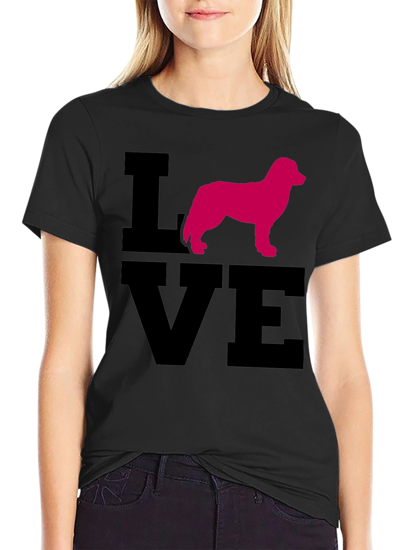 Love Dog Graphic Black T-Shirt