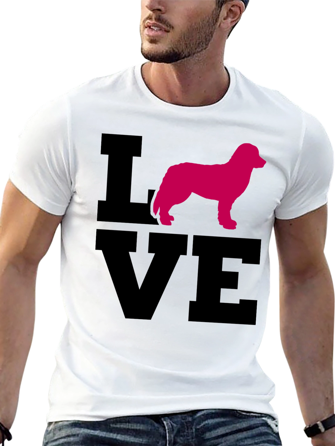 Love Dog Graphic Black T-Shirt