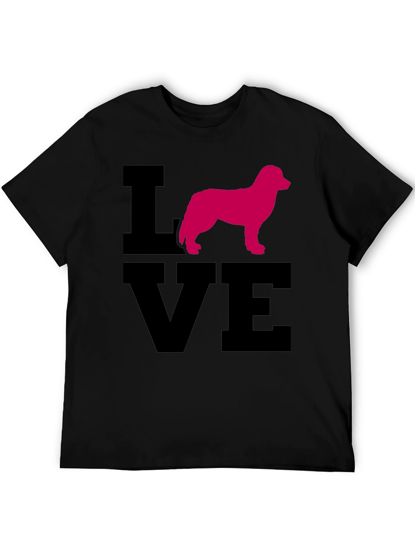 Love Dog Graphic Black T-Shirt