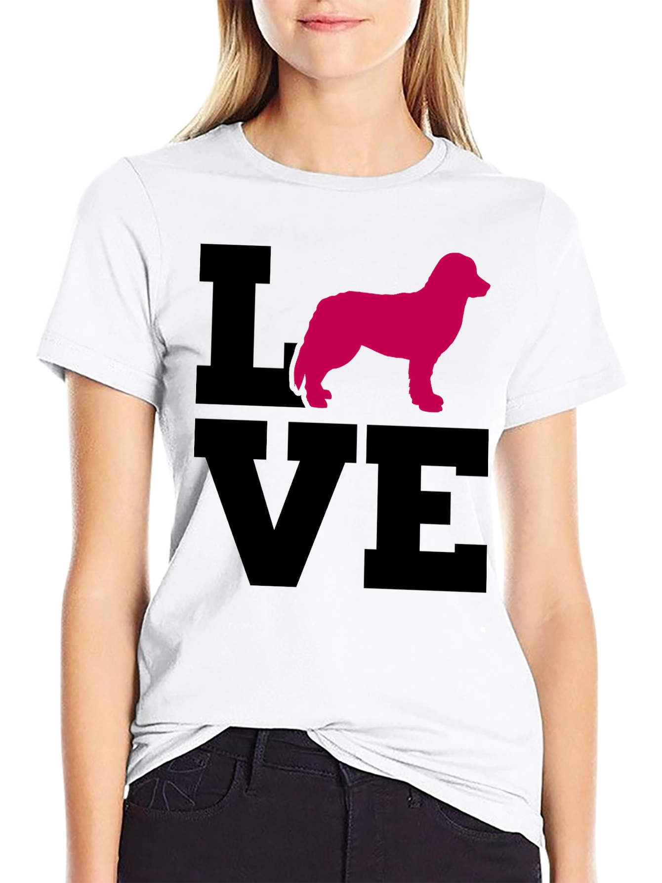 Love Dog Graphic Black T-Shirt
