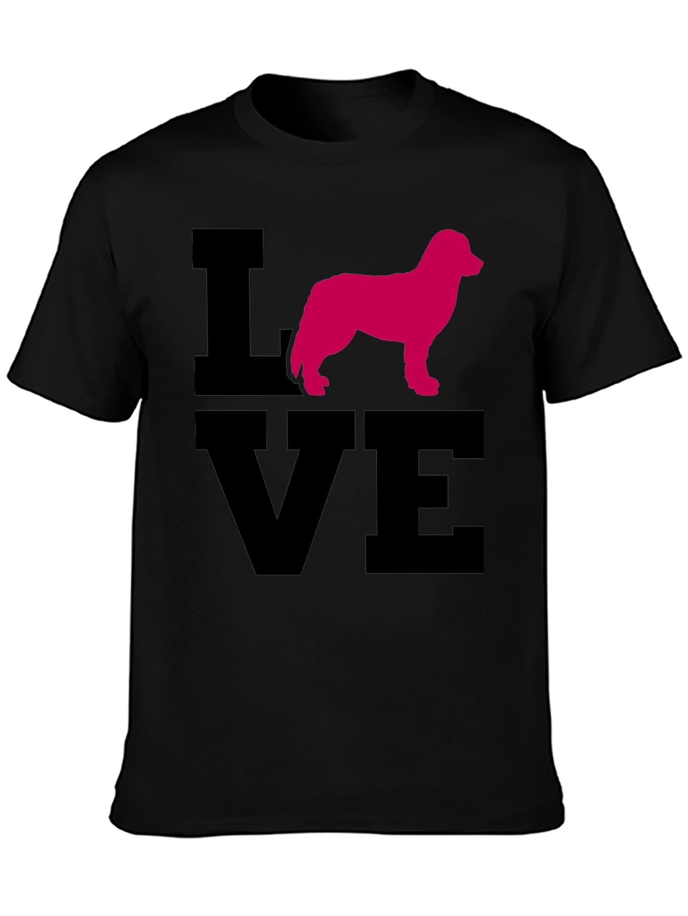 Love Dog Graphic Black T-Shirt