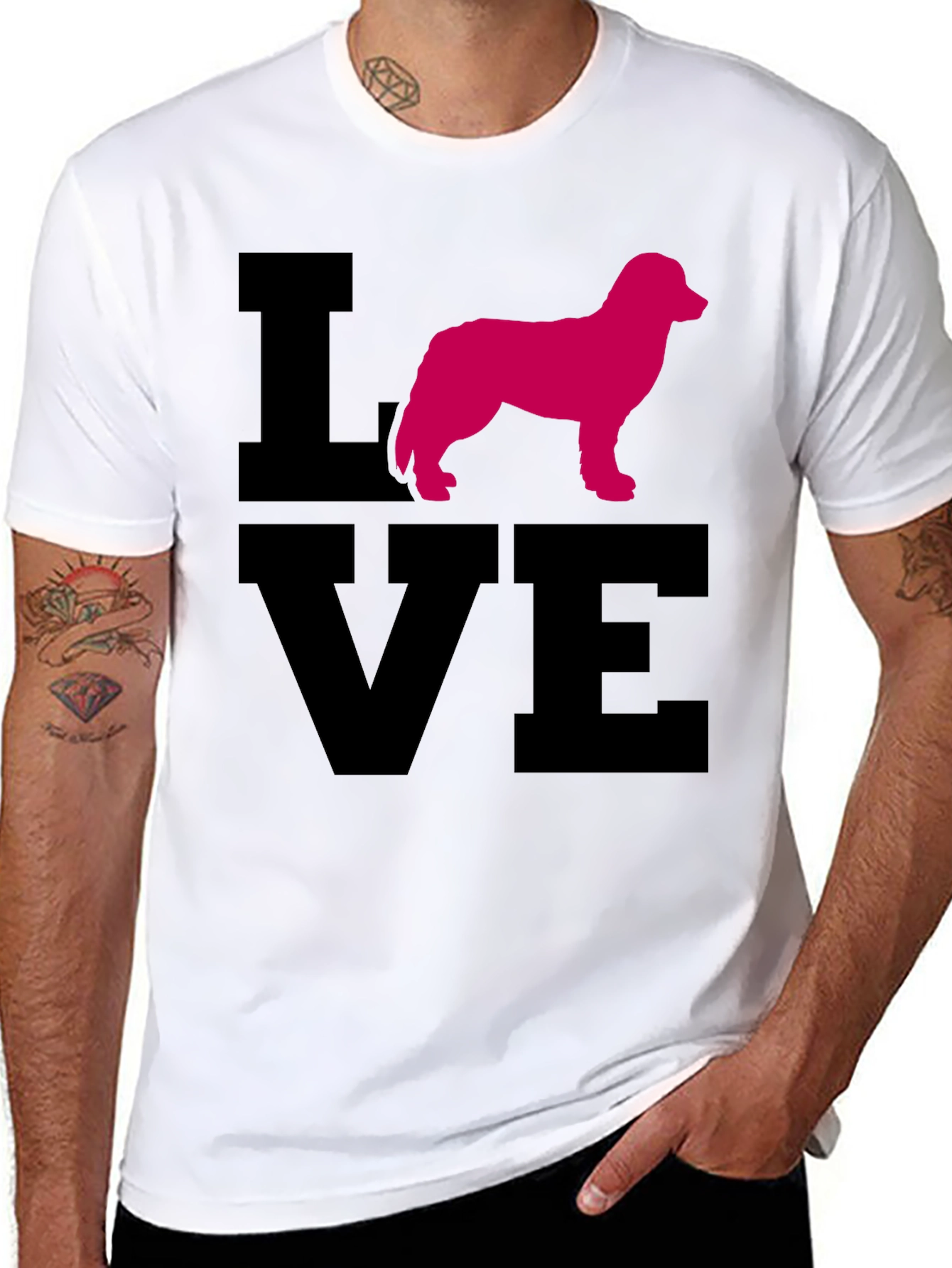 Love Dog Graphic Black T-Shirt
