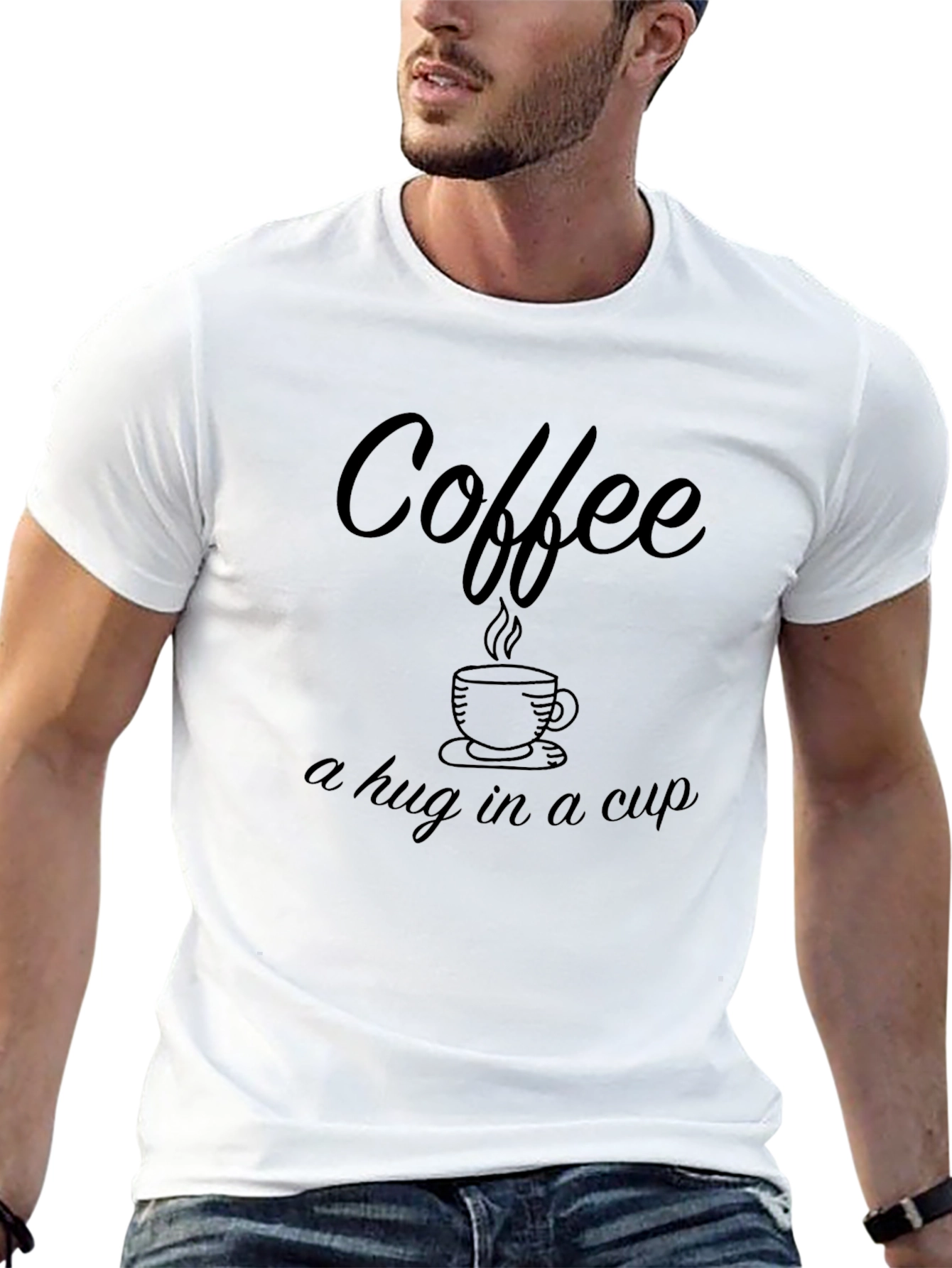 Coffee Hug in a Cup Black T-Shirt