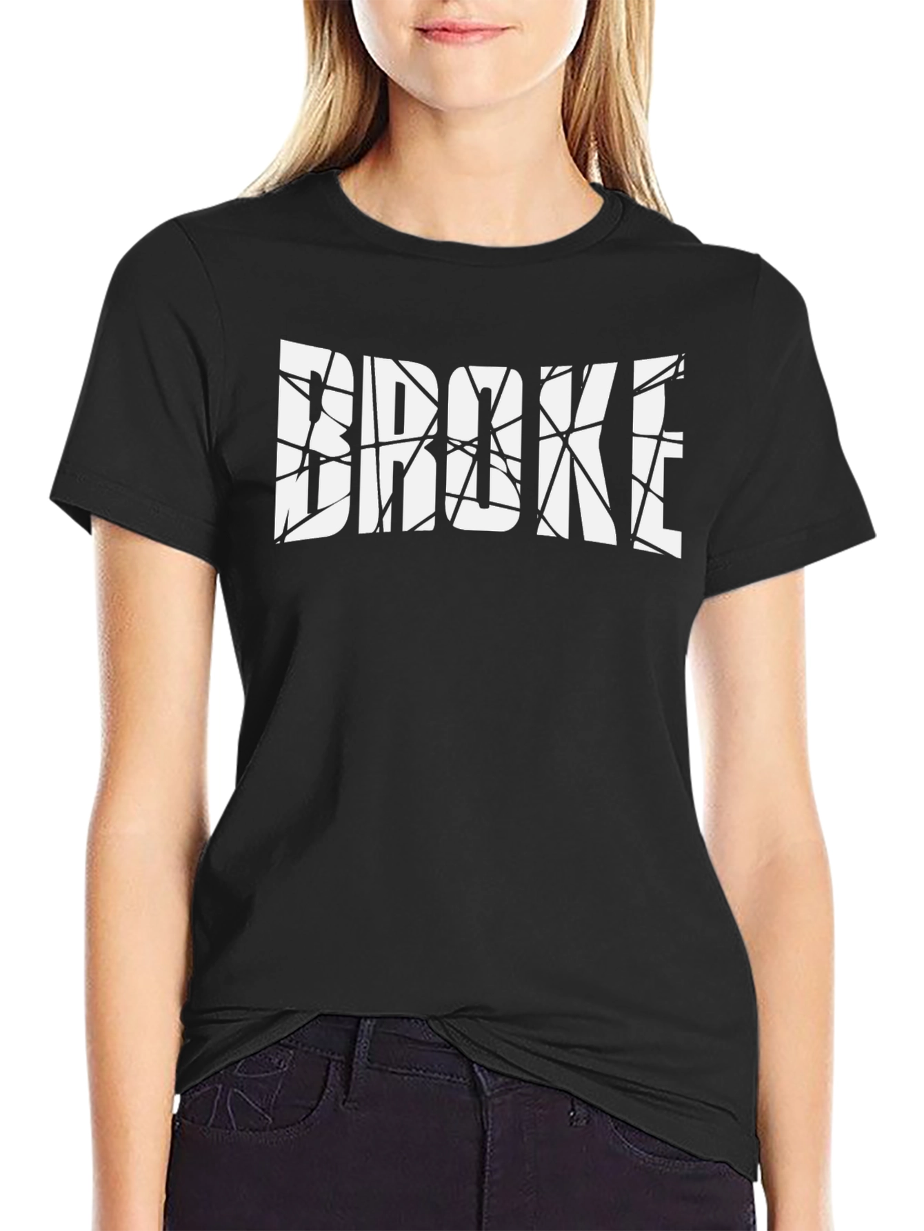Broke Graphic Print T-Shirt - Casual Style