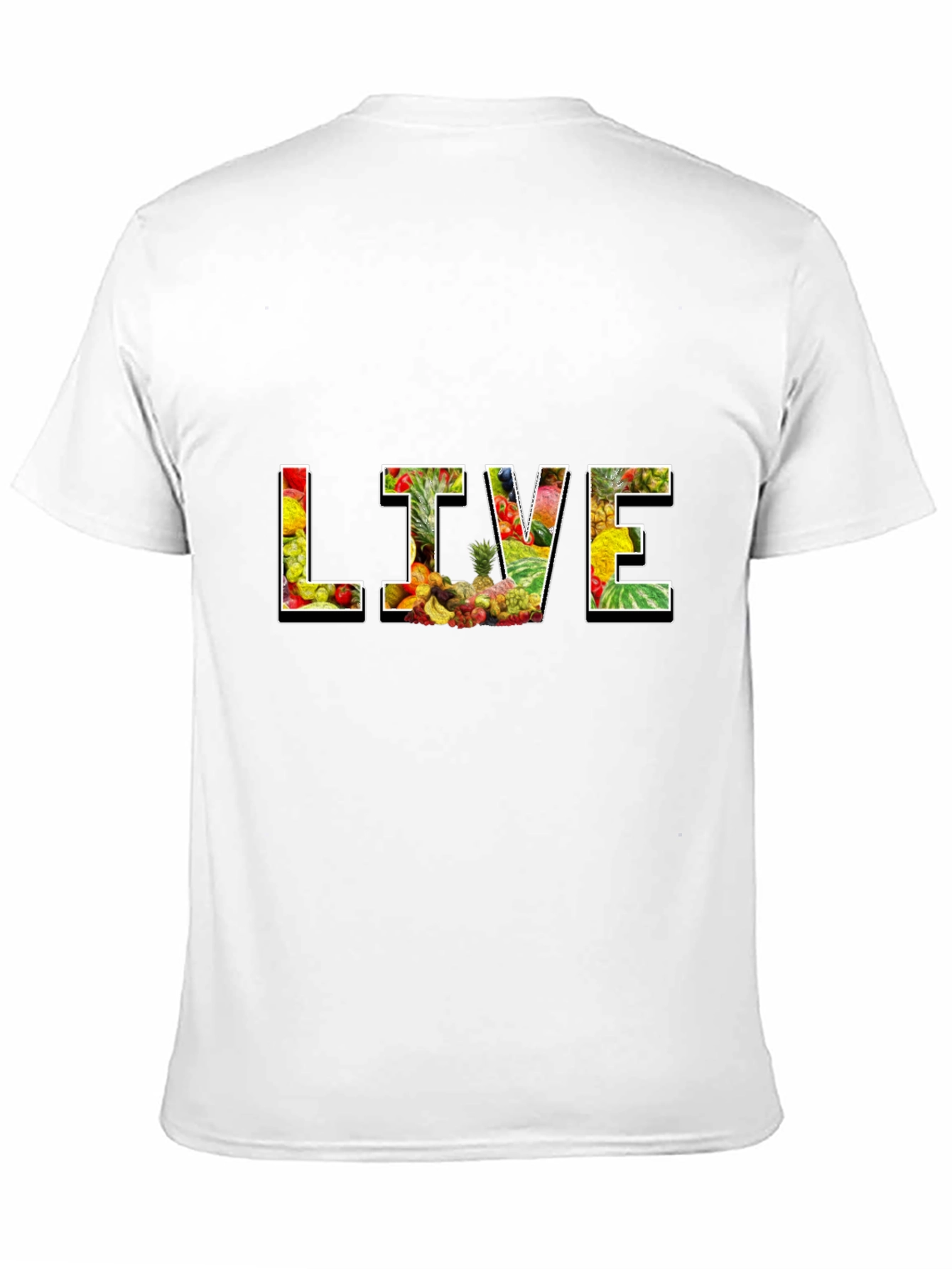Live Fruit Graphic Black T-Shirt