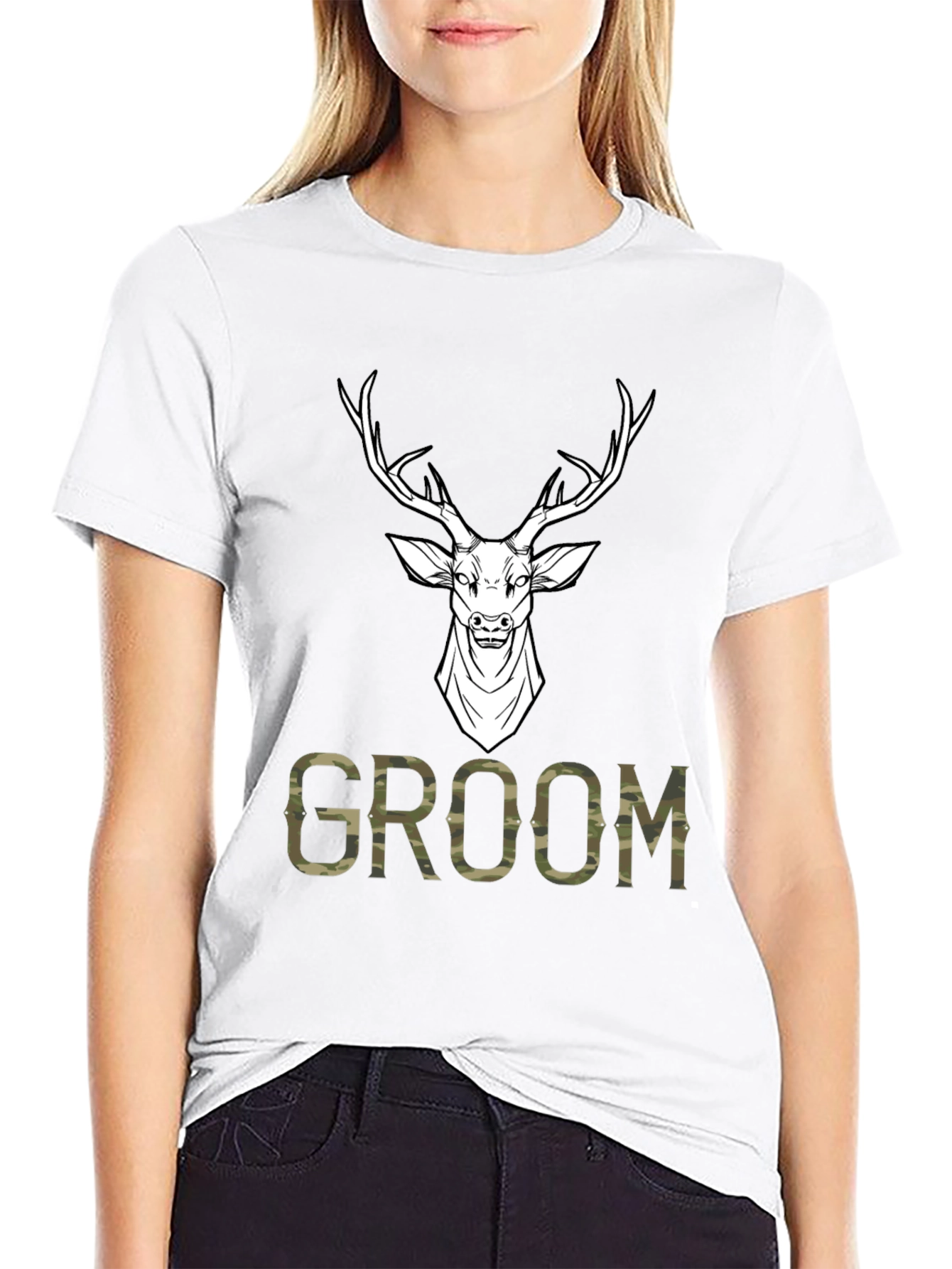 Groom Deer Camo Graphic T-Shirt