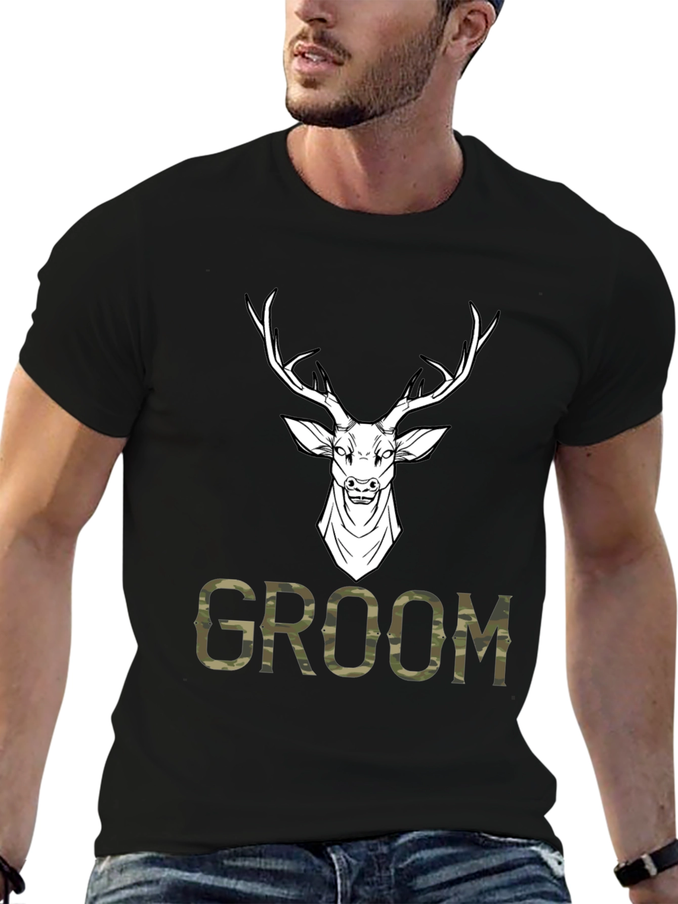 Groom Deer Camo Graphic T-Shirt
