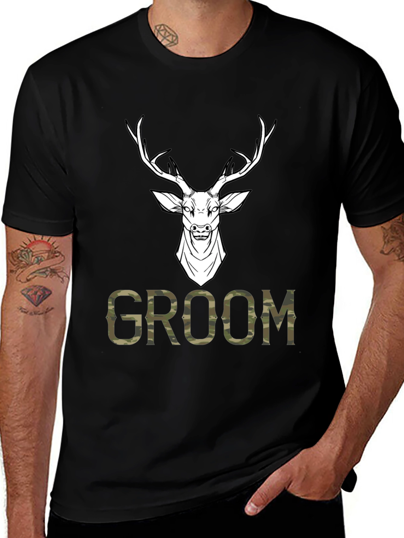 Groom Deer Camo Graphic T-Shirt