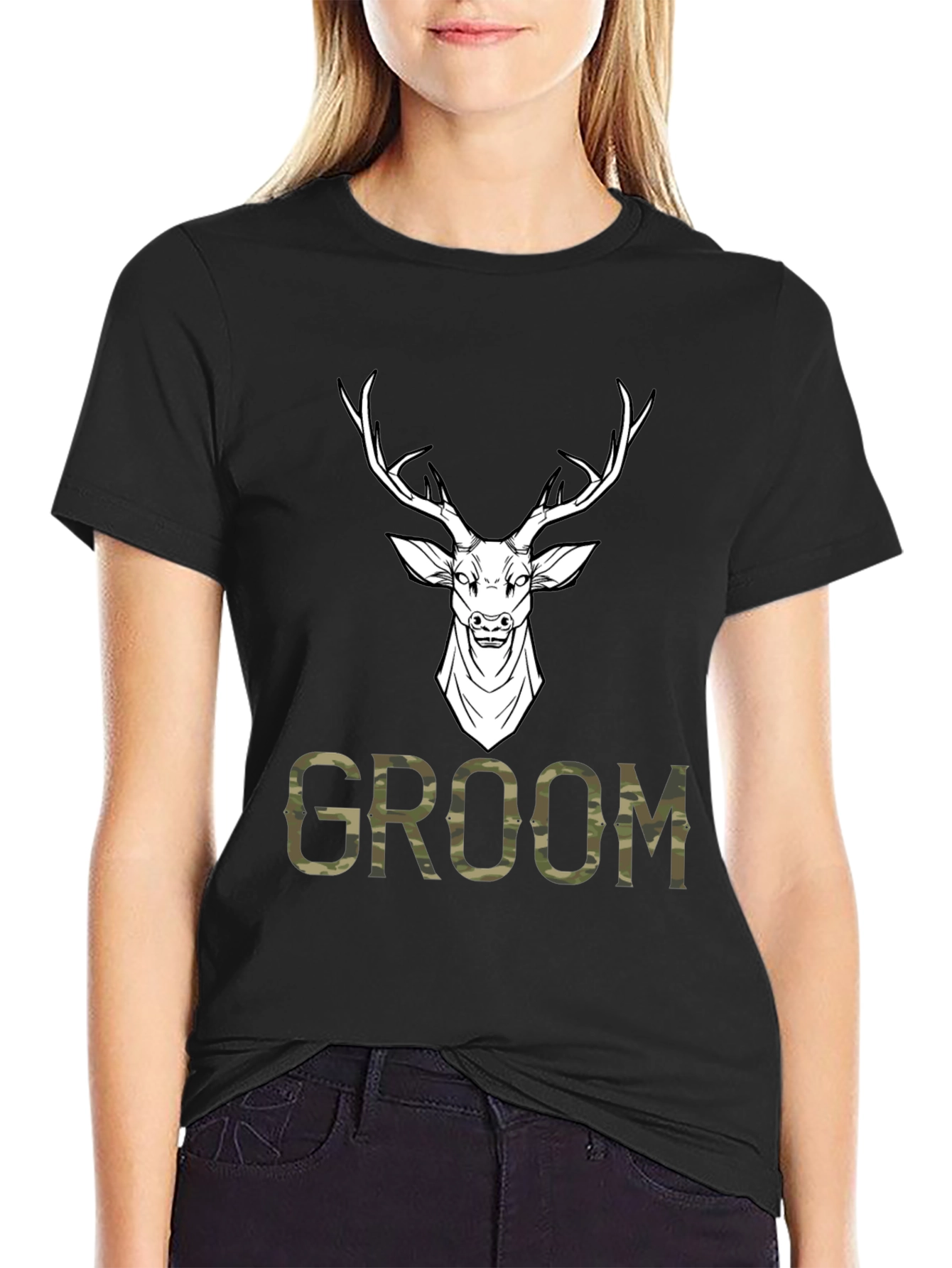 Groom Deer Camo Graphic T-Shirt