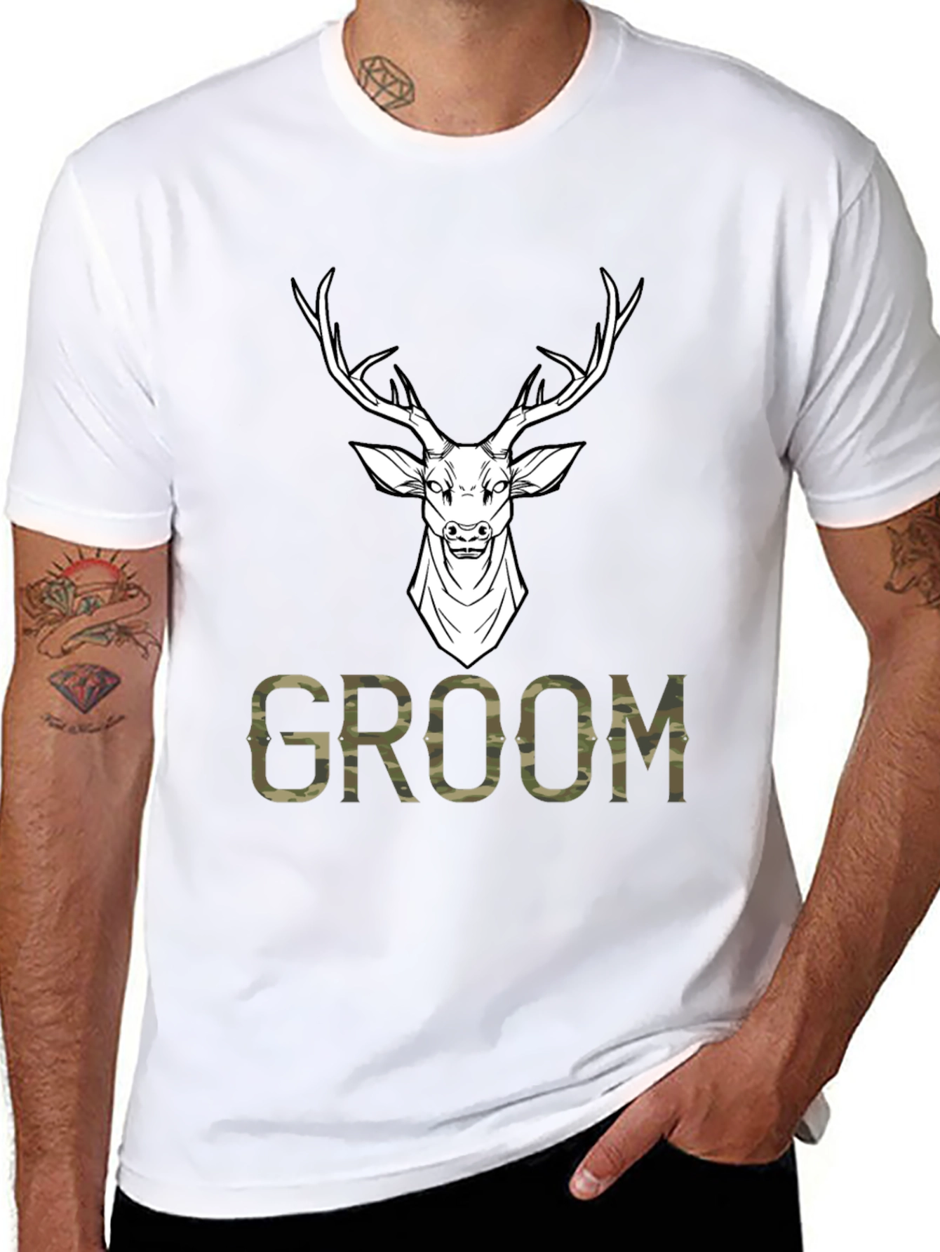 Groom Deer Camo Graphic T-Shirt