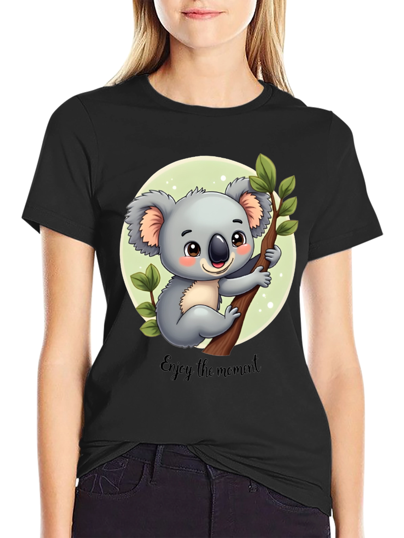 Koala Enjoy the Moment Black T-Shirt