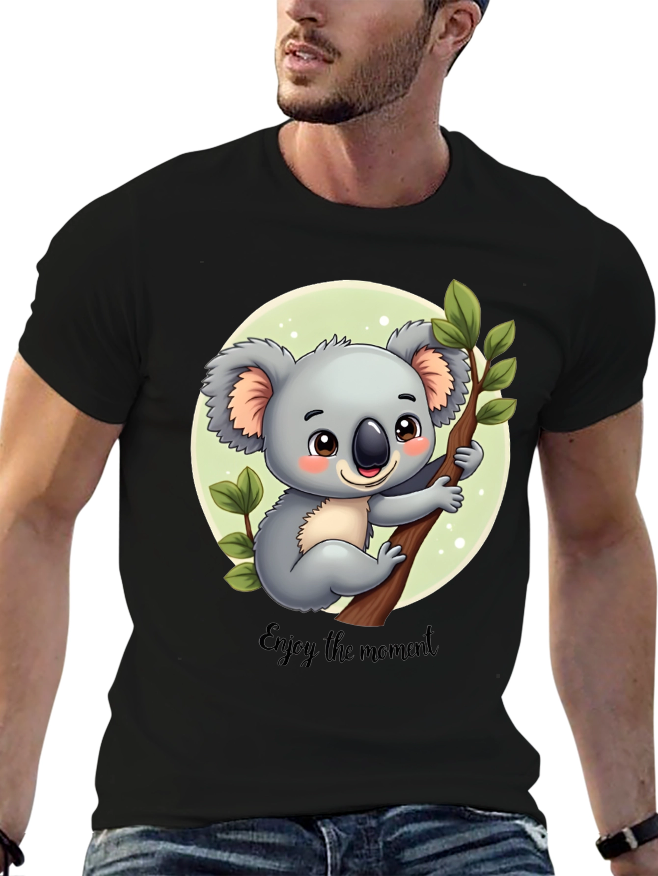 Koala Enjoy the Moment Black T-Shirt