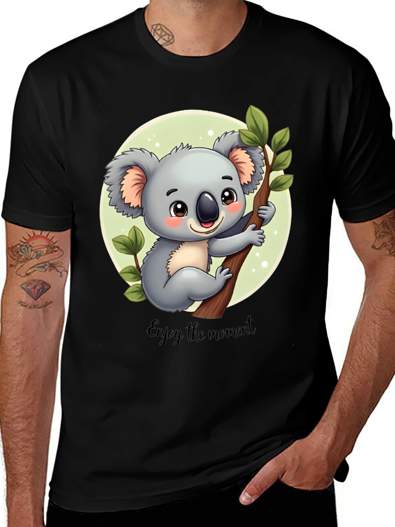 Koala Enjoy the Moment Black T-Shirt