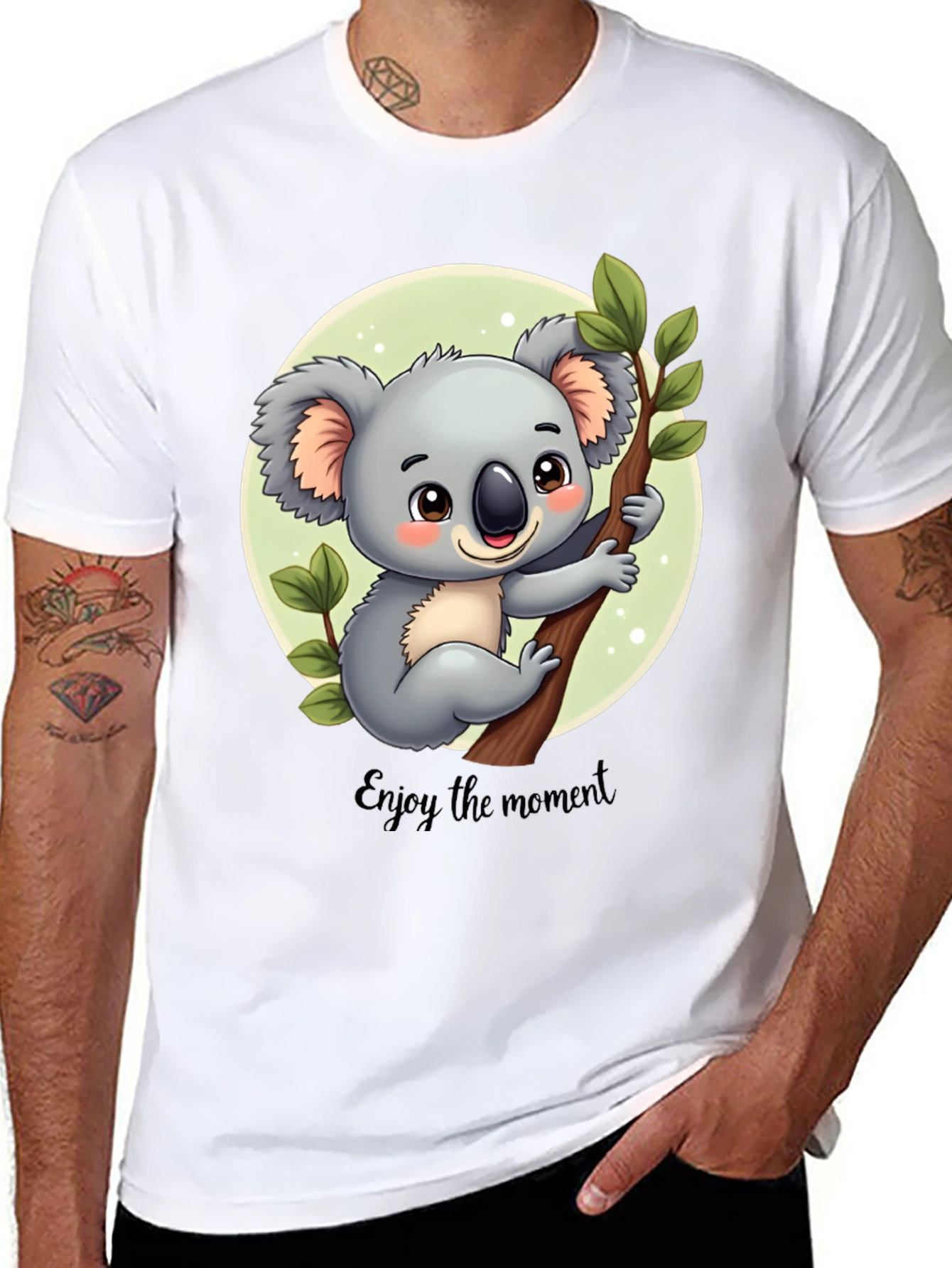 Koala Enjoy the Moment Black T-Shirt
