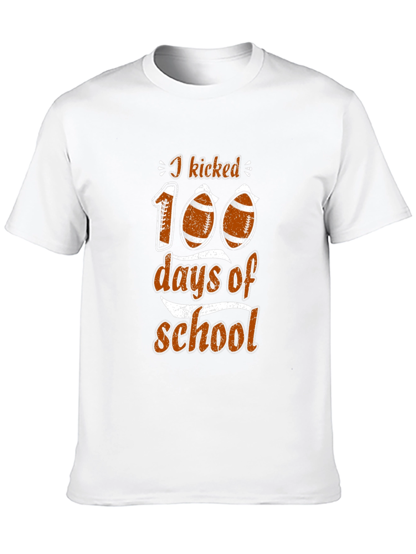 I Kicked 100 Days of School Football T-Shirt