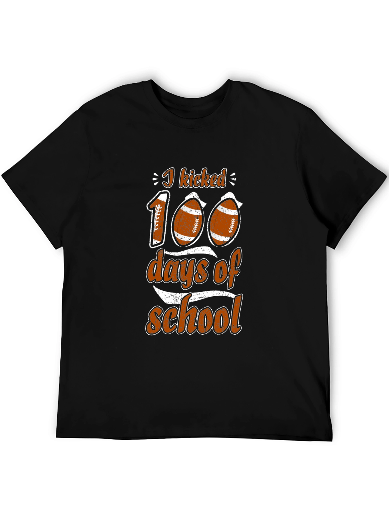 I Kicked 100 Days of School Football T-Shirt