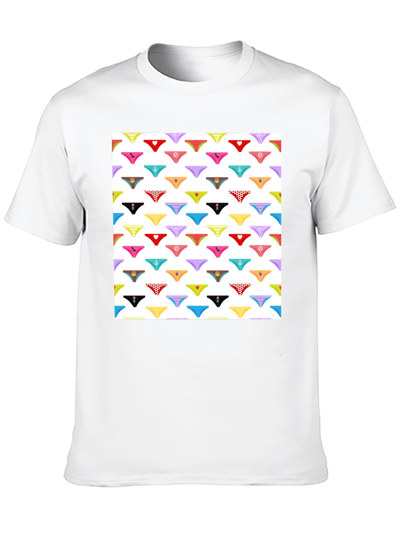 Fun Panties Pattern Tee - Unique Graphic Print Shirt