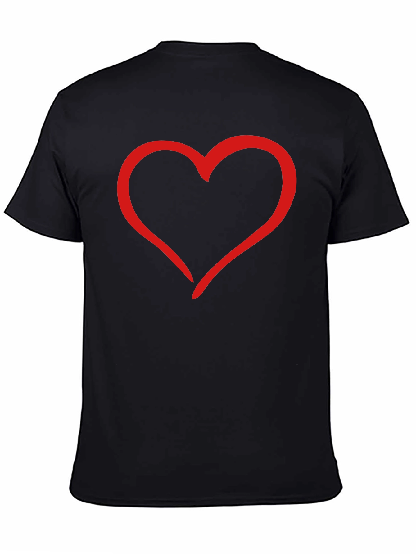 Heart Graphic Tee - Black Casual T-Shirt