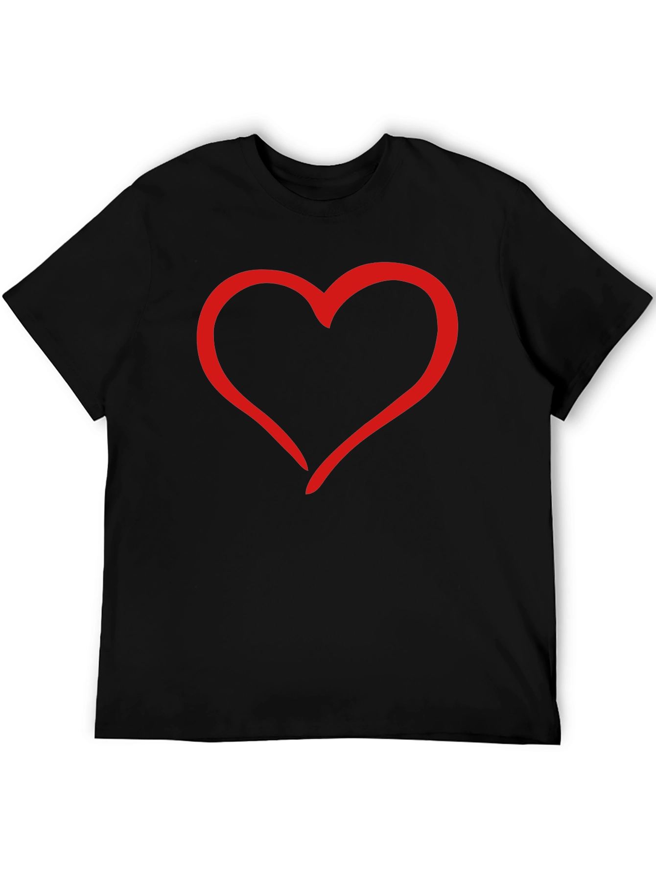 Heart Graphic Tee - Black Casual T-Shirt