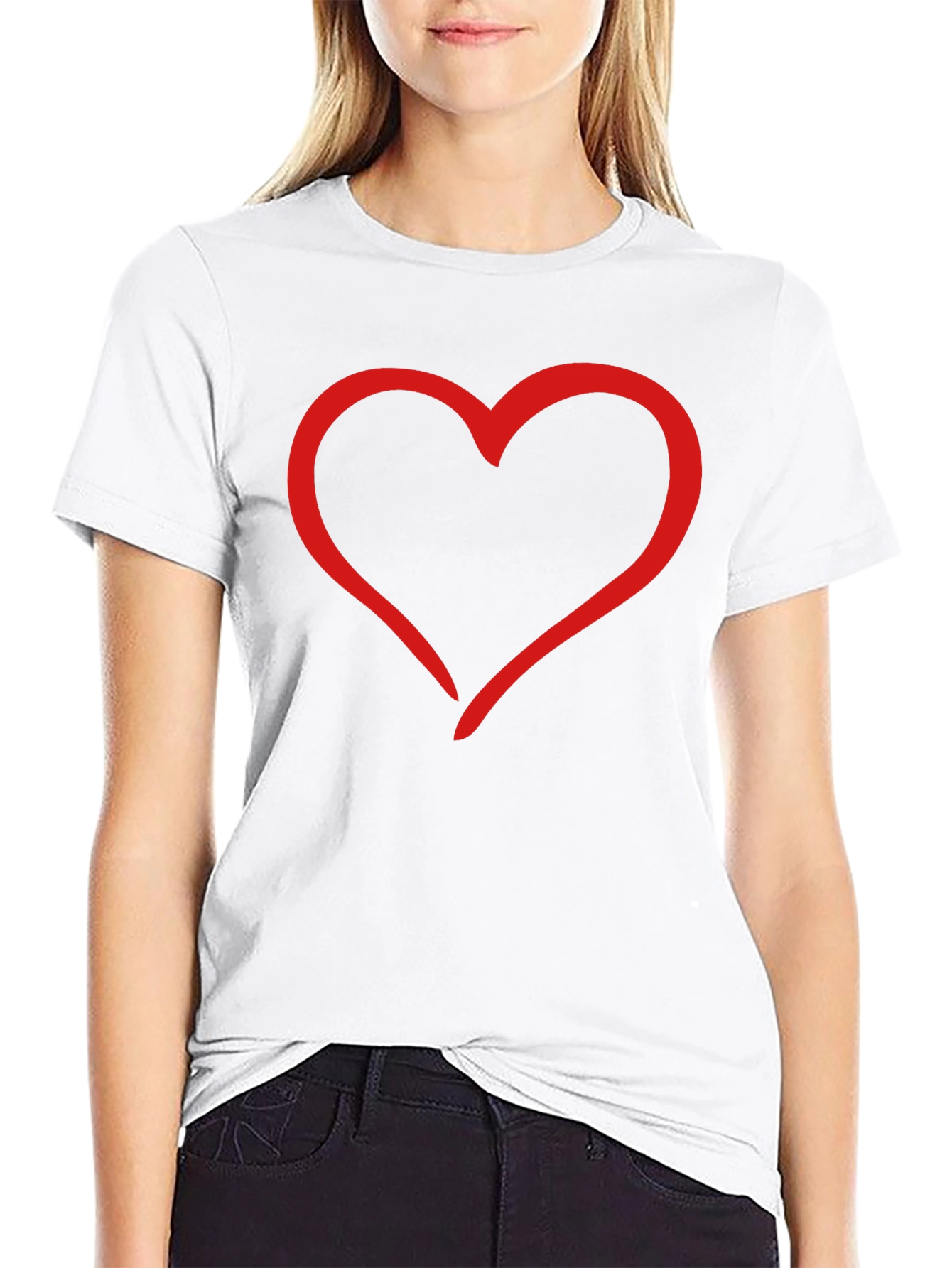 Heart Graphic Tee - Black Casual T-Shirt