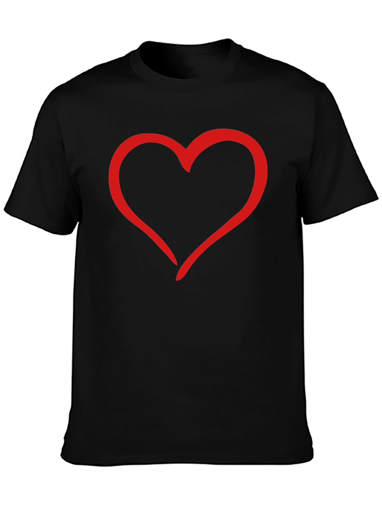 Heart Graphic Tee - Black Casual T-Shirt