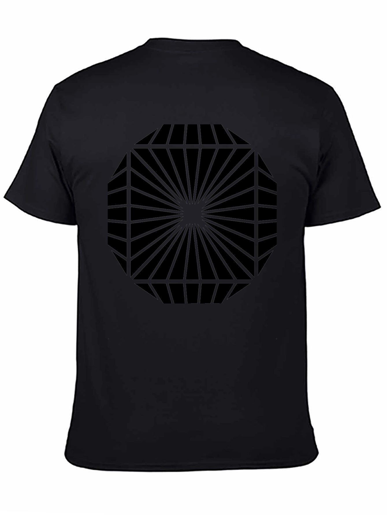 Geometric Pattern Black T-Shirt - Modern Design