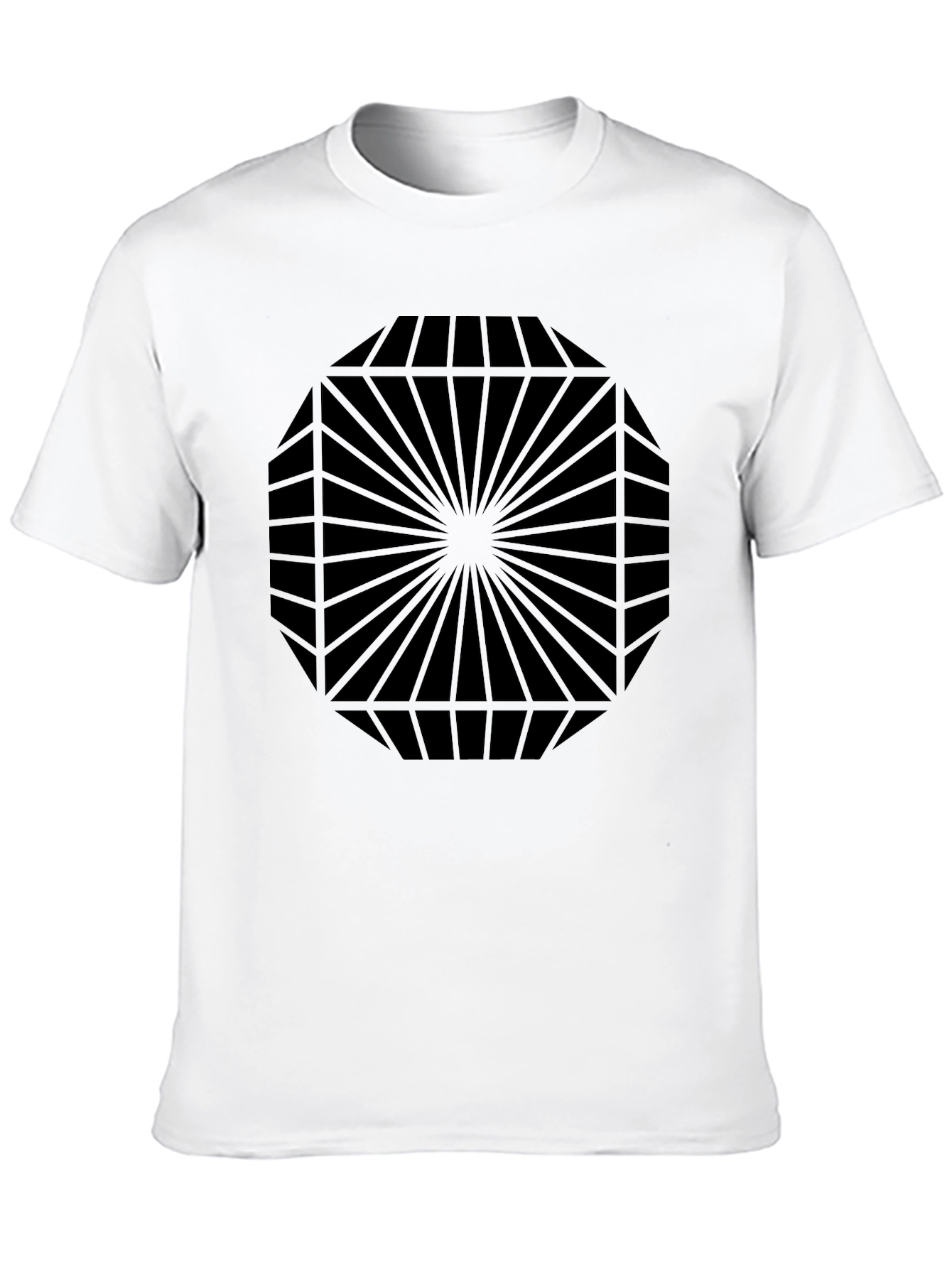 Geometric Pattern Black T-Shirt - Modern Design