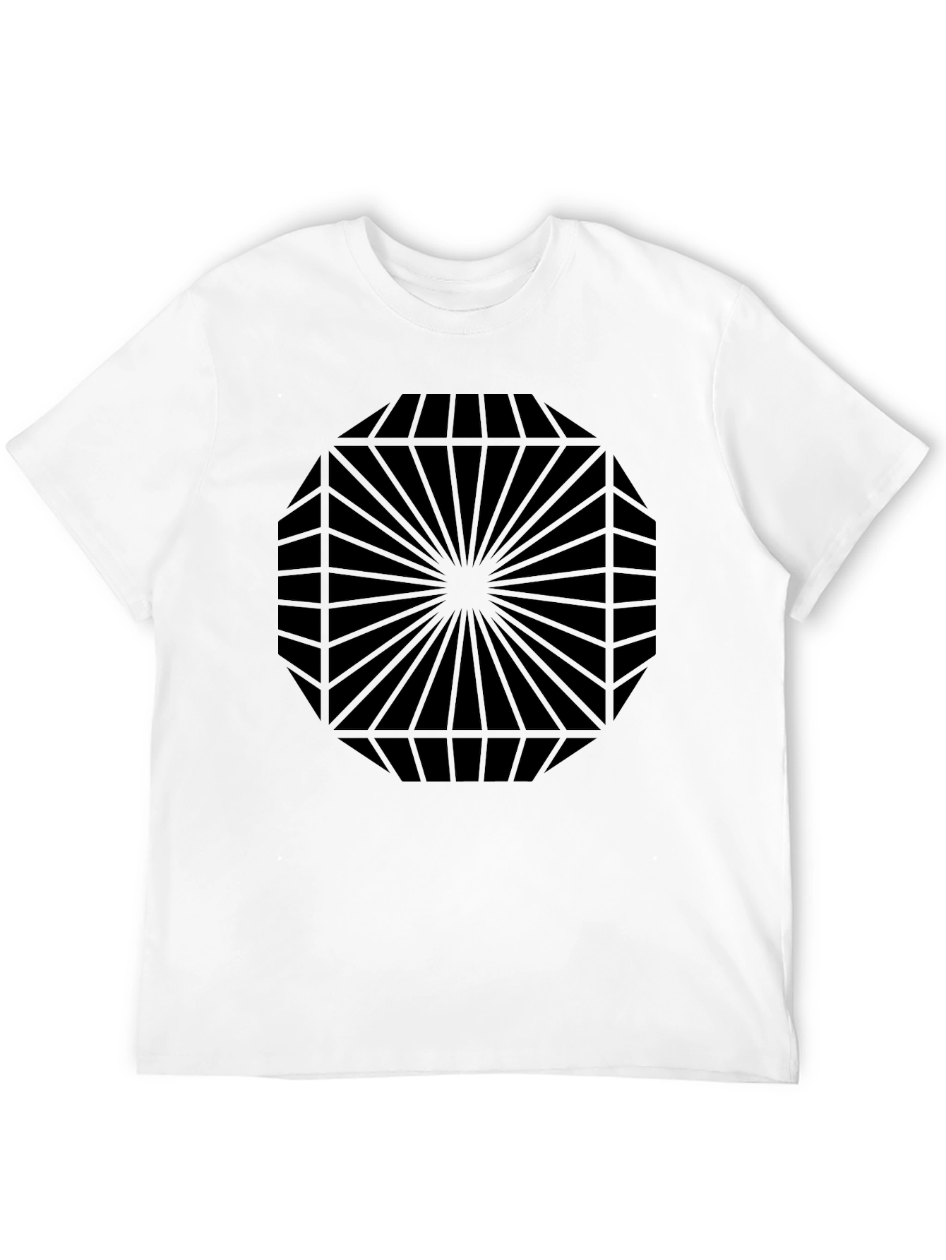 Geometric Pattern Black T-Shirt - Modern Design