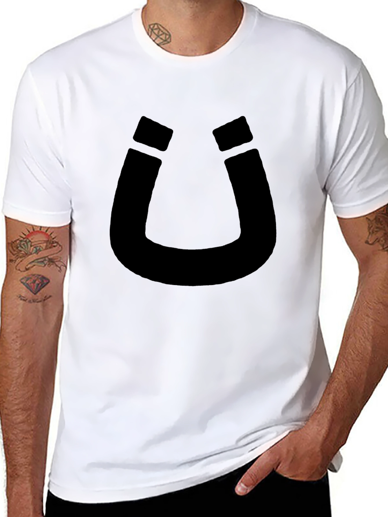 Lucky Horseshoe Graphic Tee - Unisex Black T-Shirt