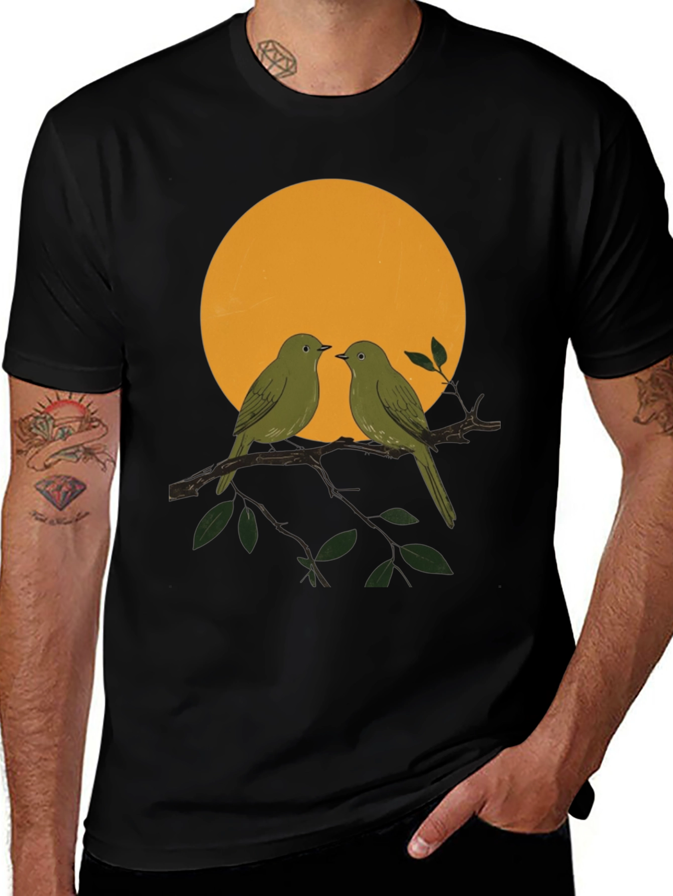 Birds on Branch T-Shirt - Nature Lover Tee