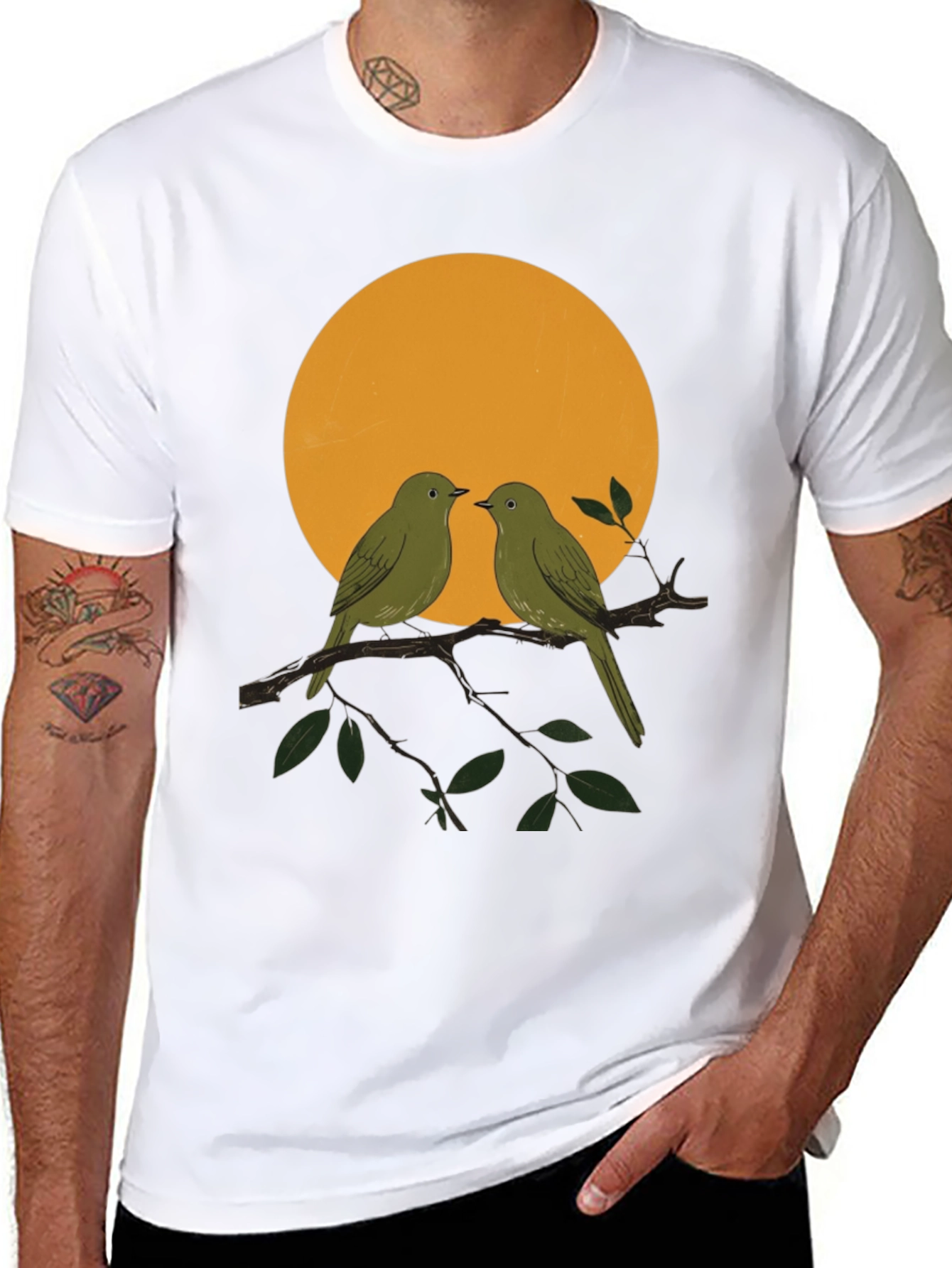 Birds on Branch T-Shirt - Nature Lover Tee