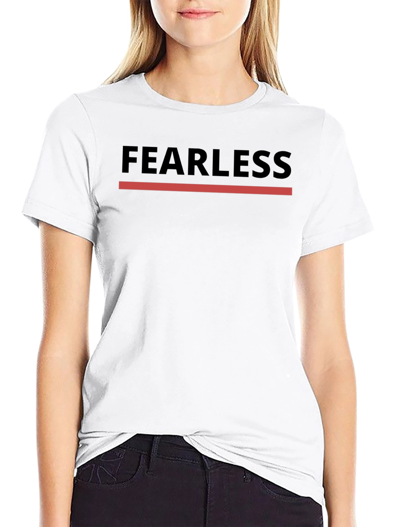 Fearless Graphic Tee - Black Cotton Casual Shirt