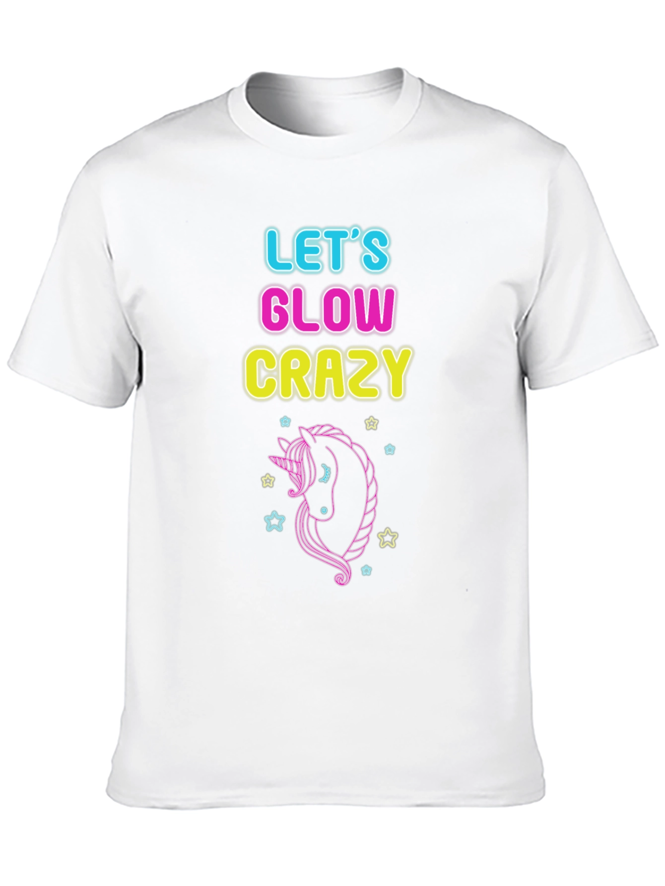 Lets Glow Crazy Unicorn Graphic Tee