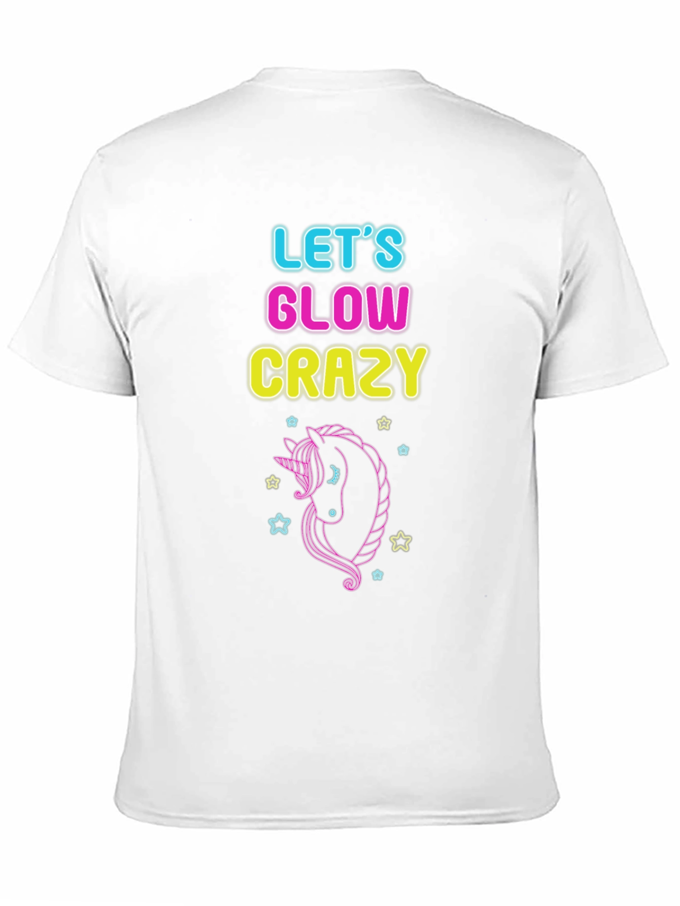 Lets Glow Crazy Unicorn Graphic Tee