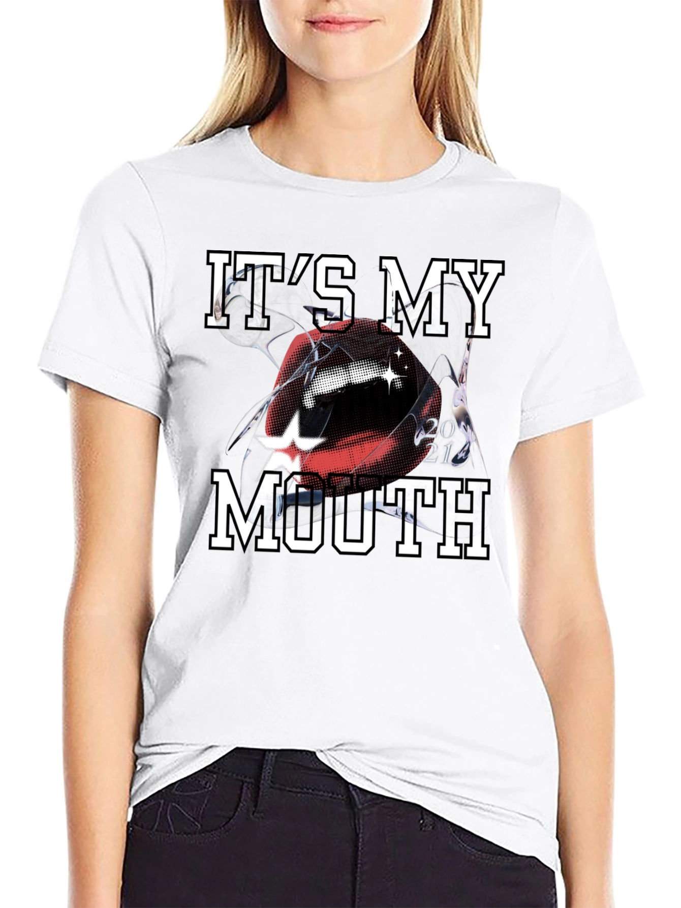 Its My Mouth Graphic Print T-Shirt