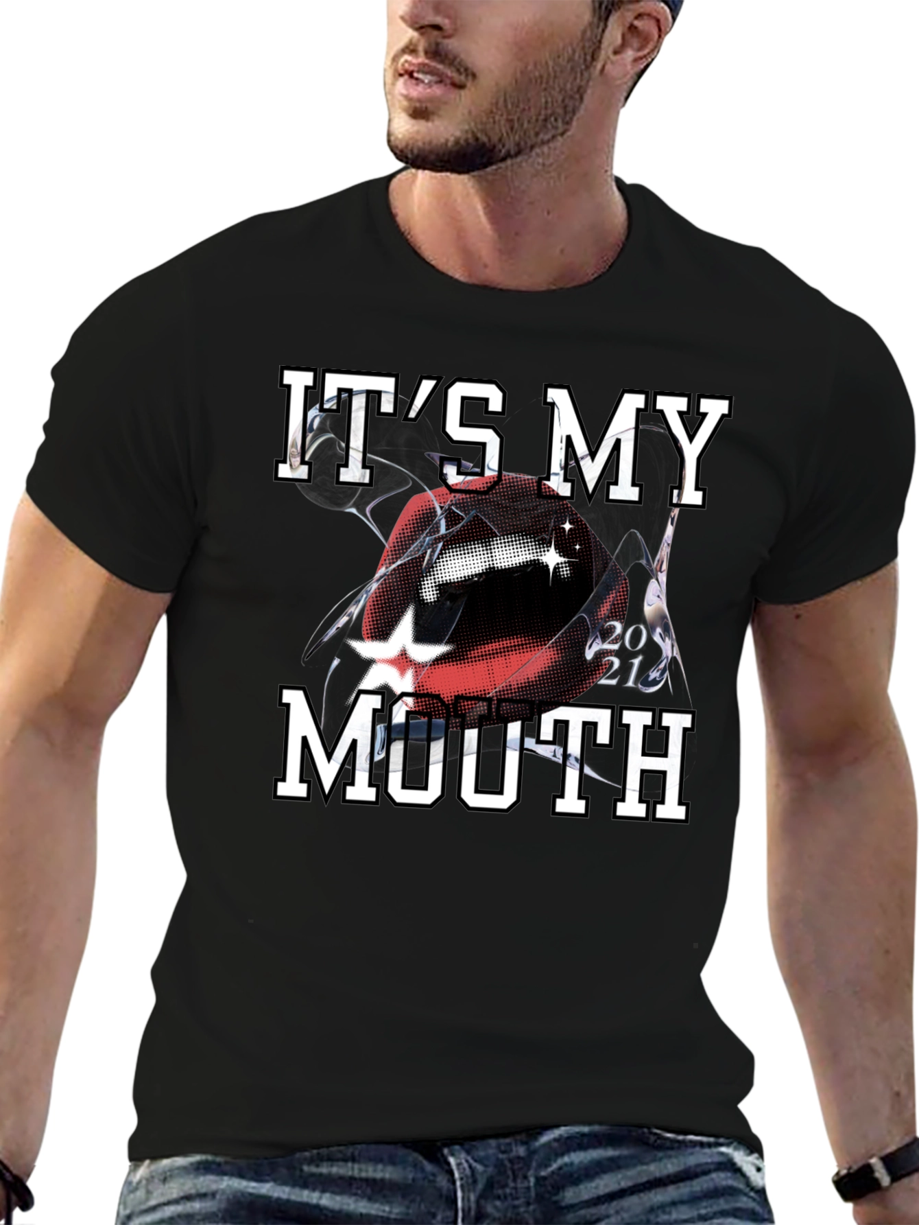 Its My Mouth Graphic Print T-Shirt