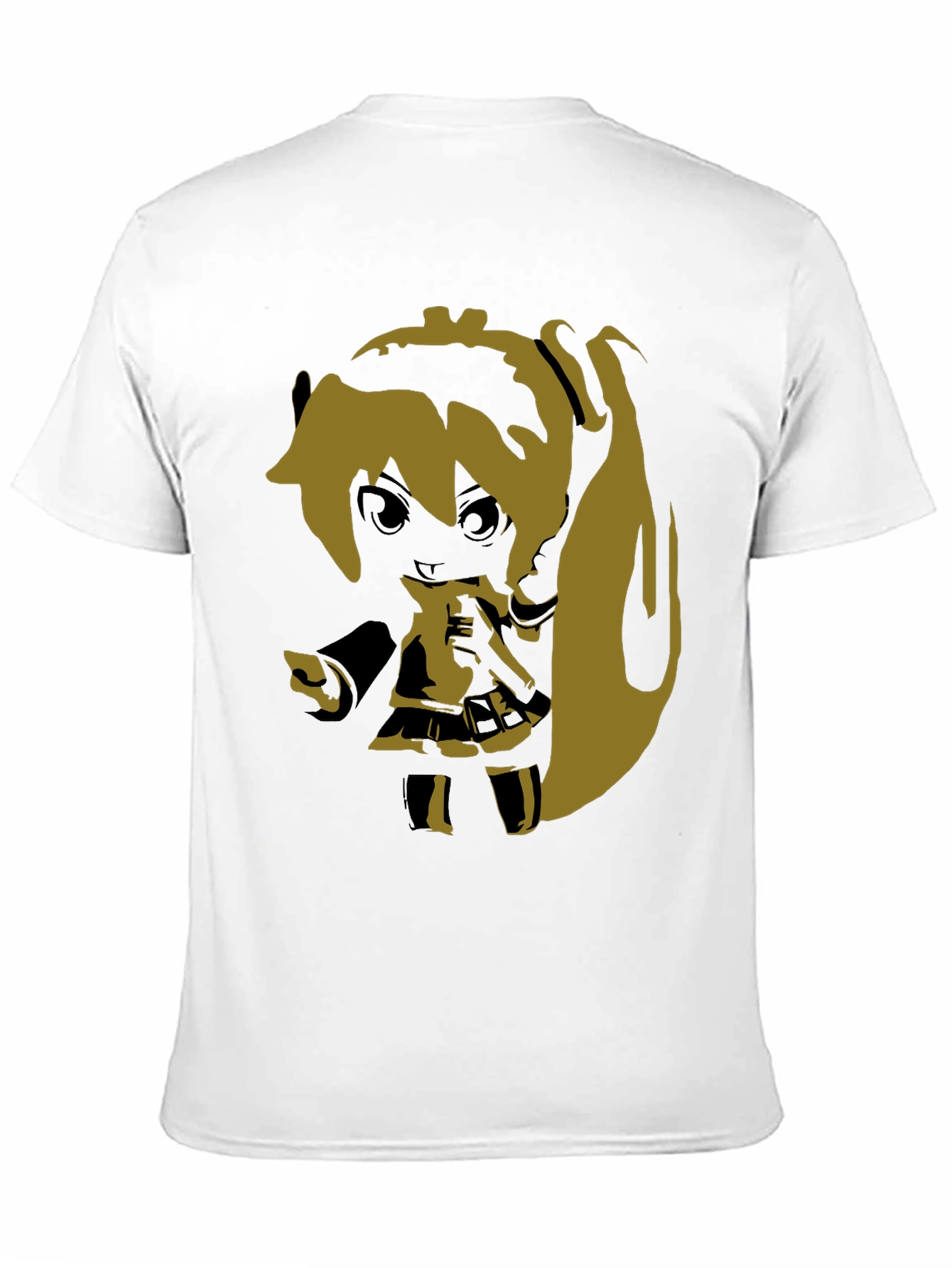 Anime Girl Graphic Print Black T-Shirt