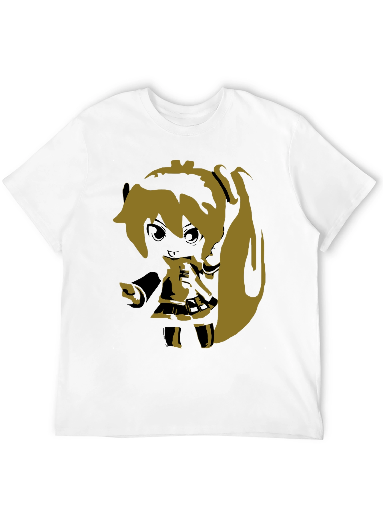 Anime Girl Graphic Print Black T-Shirt