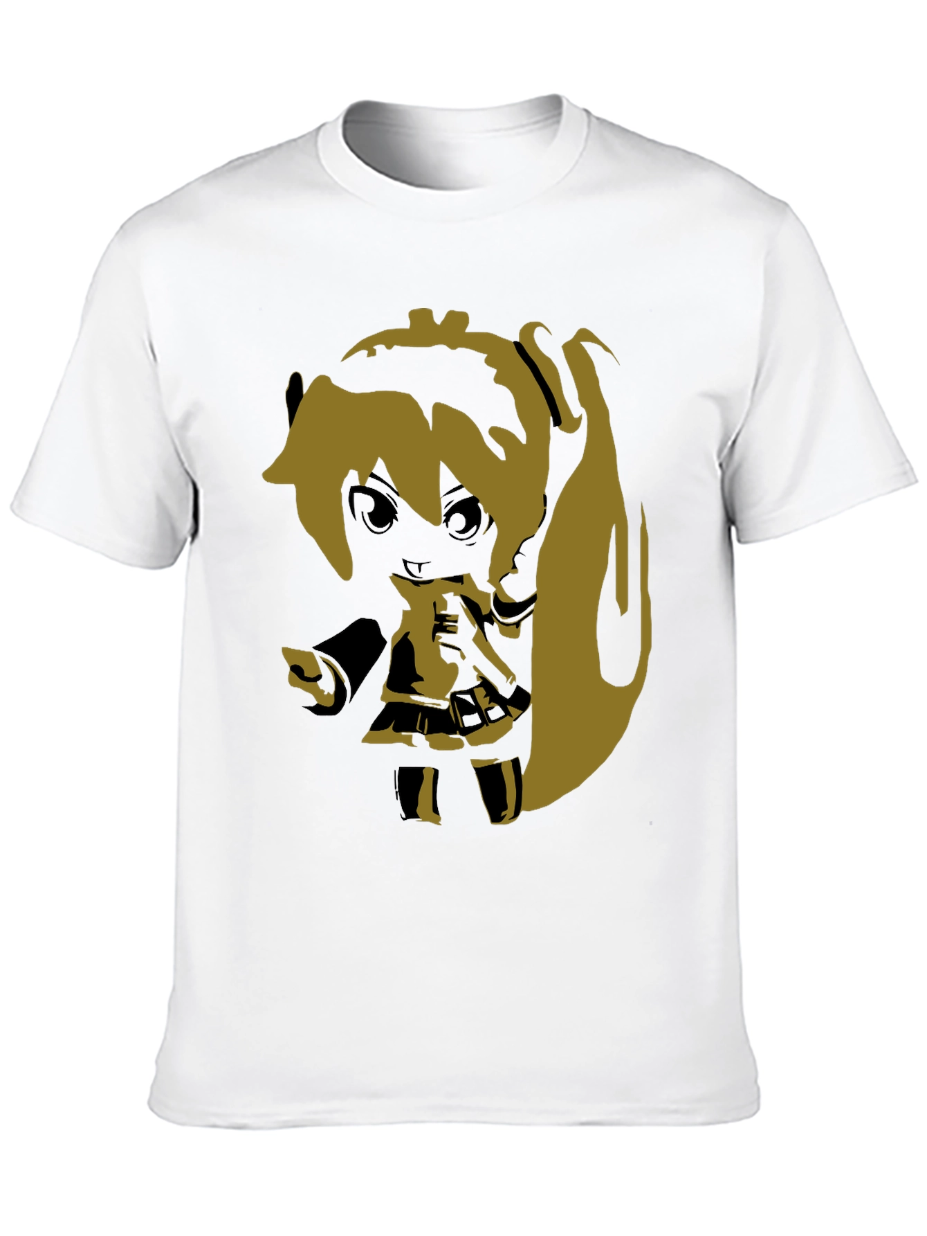 Anime Girl Graphic Print Black T-Shirt