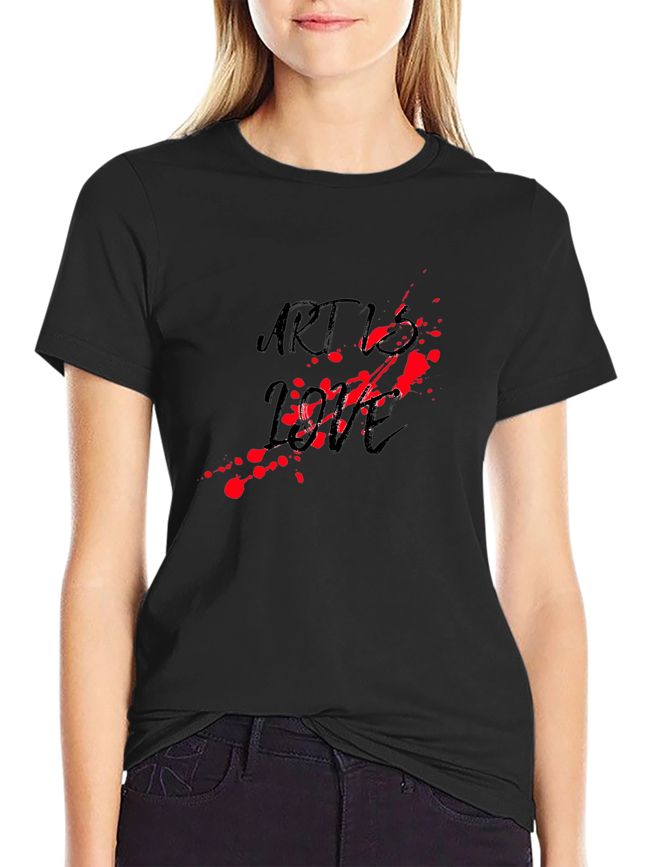 Art vs Love Black Graphic Tee
