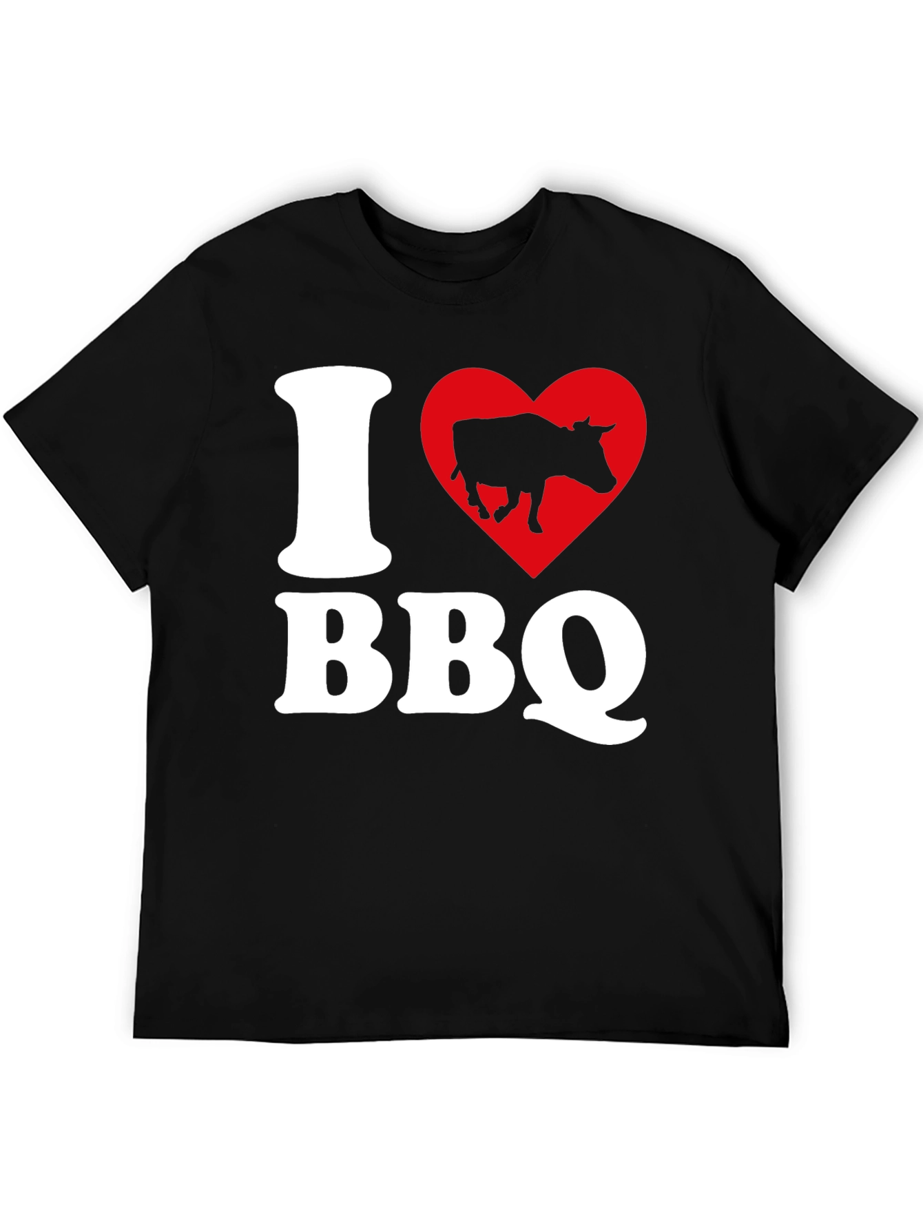 I Heart BBQ Black Graphic T-Shirt