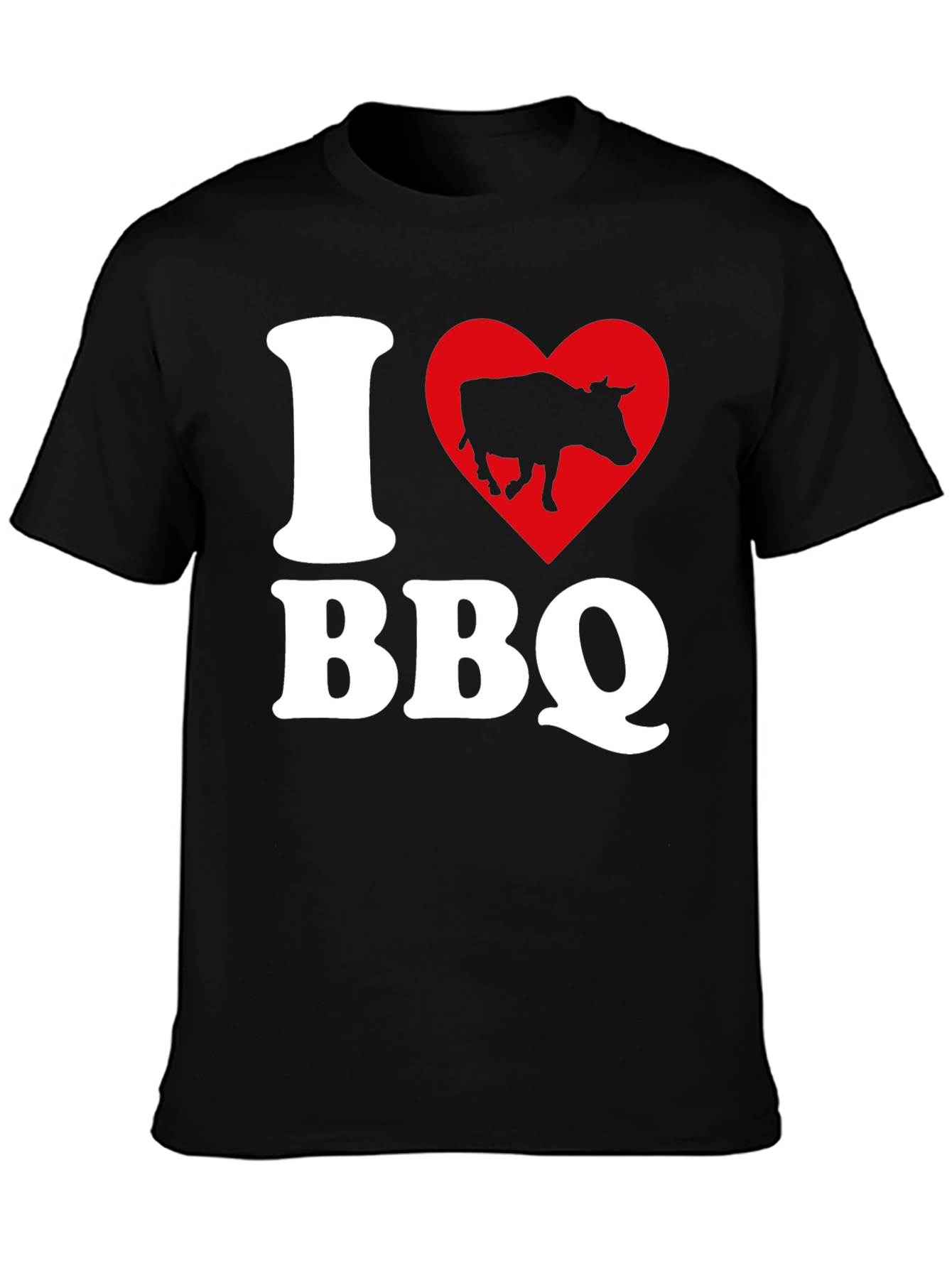I Heart BBQ Black Graphic T-Shirt