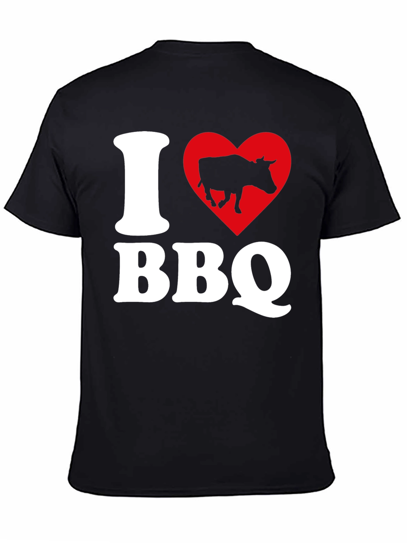 I Heart BBQ Black Graphic T-Shirt