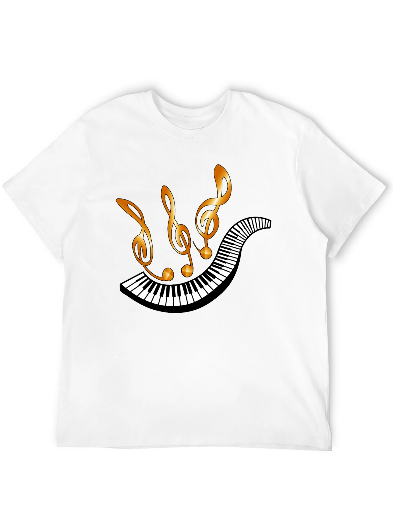 Musical Notes & Piano Keys Graphic T-Shirt